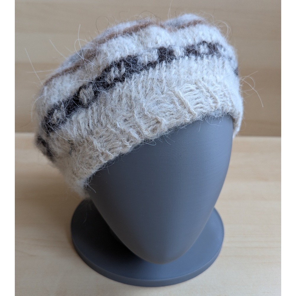 Live Alive 100% Alpaca Wool Hand Made  Hat Bolivia Fair Isle Mountain Brown